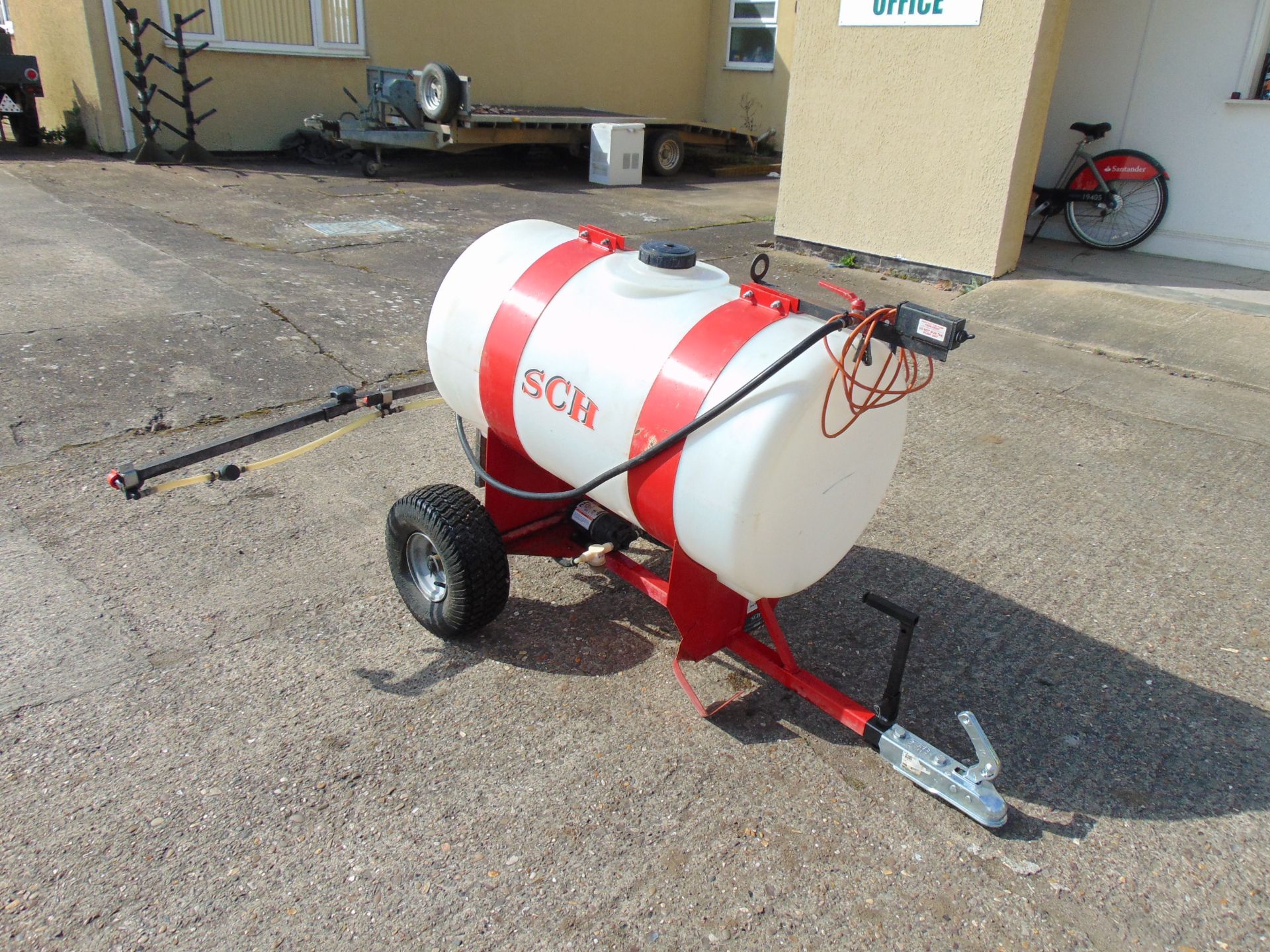 SCH GWCS9 180 L Towed Sprayer 96 inch spray width with folding spray bar.