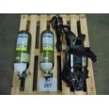 Drager PSS 7000 Self Contained Breathing Apparatus w/ 2 x Drager 300 Bar Air Cylinders