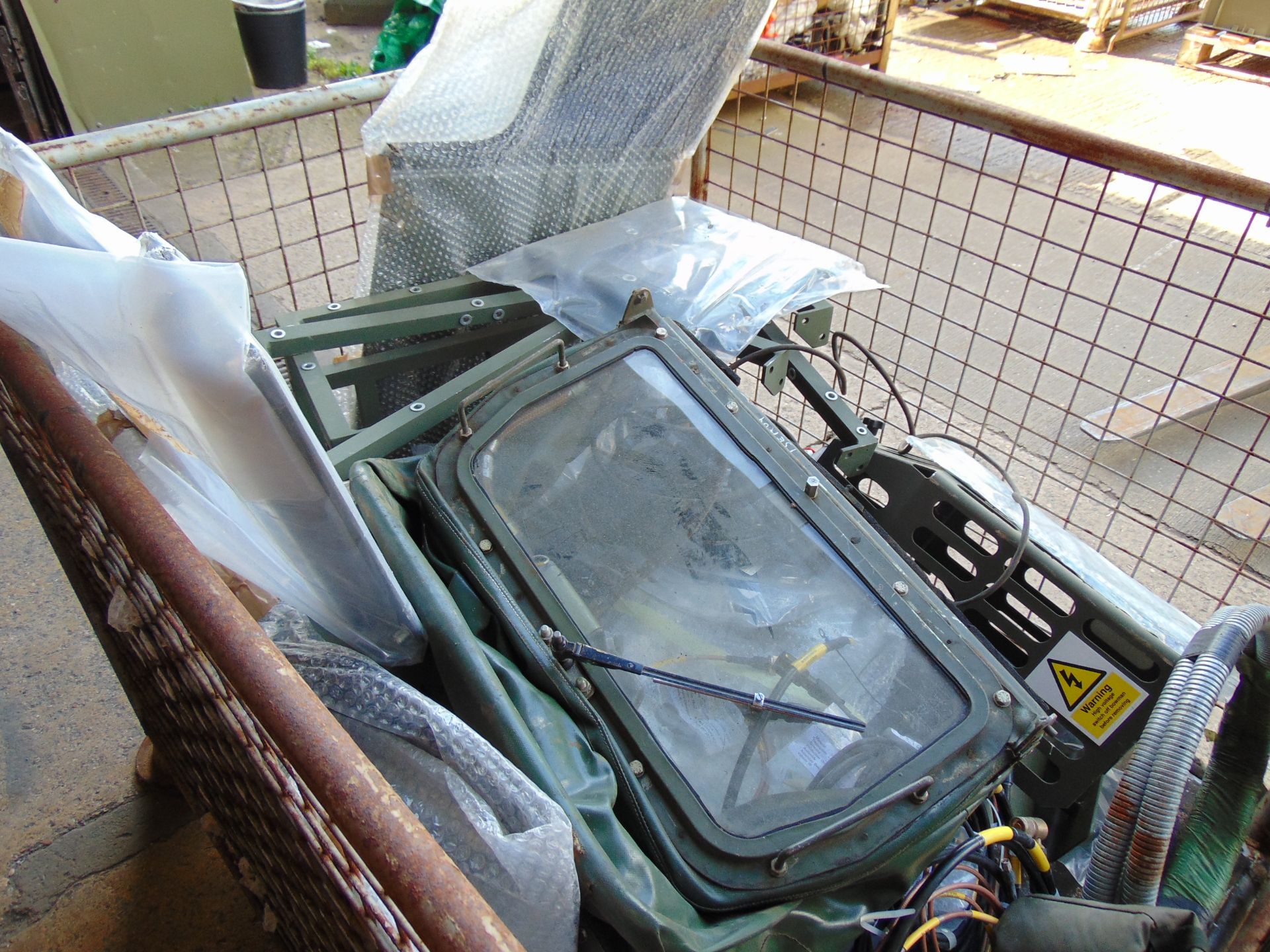 1 x Stillage of Unissued AFV Spares / CES Windscreen, Covers, Cable, Radio Mountings Etc - Image 2 of 5