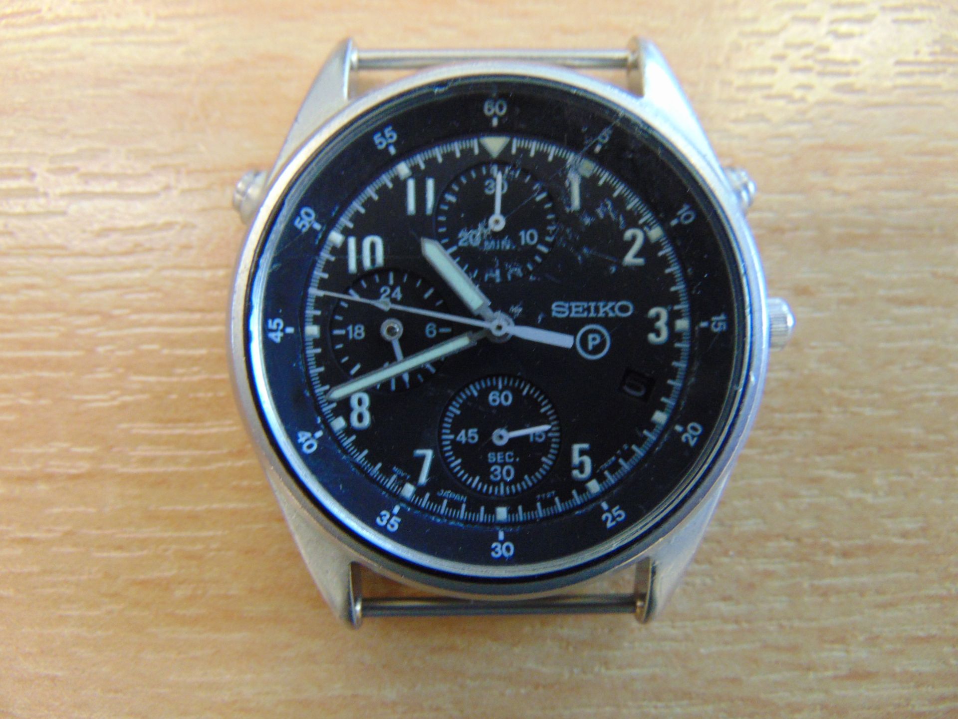 SEIKO Pilots Chrono RAF Tornado Force Issue Gen 2 Date Adjust Nato Marks, Date 1995 - Image 3 of 6