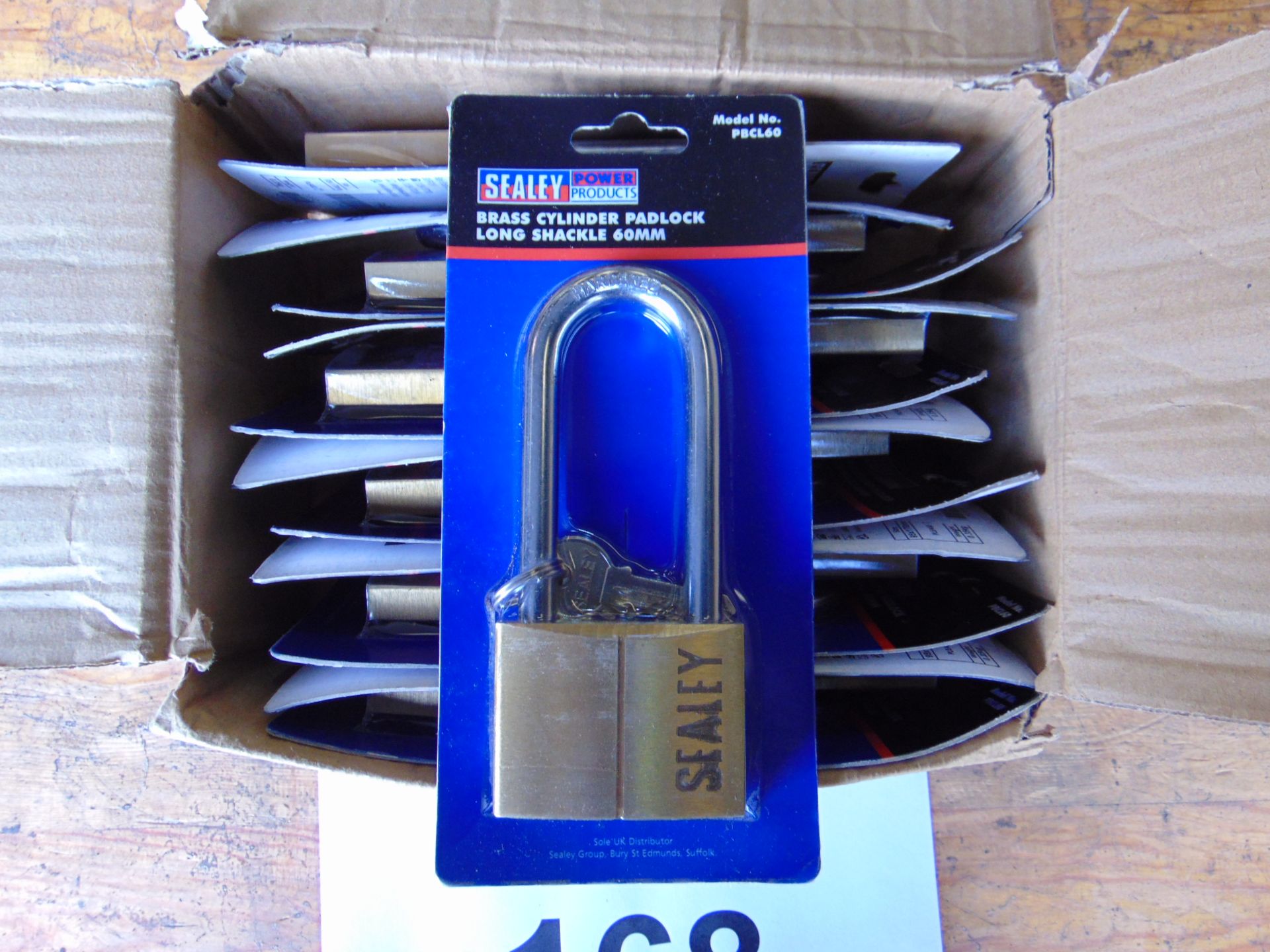 12 x New Sealey Padlock w/ Brass Cylinder - Long Shackle 60mm - in Original Packaging - Image 2 of 3