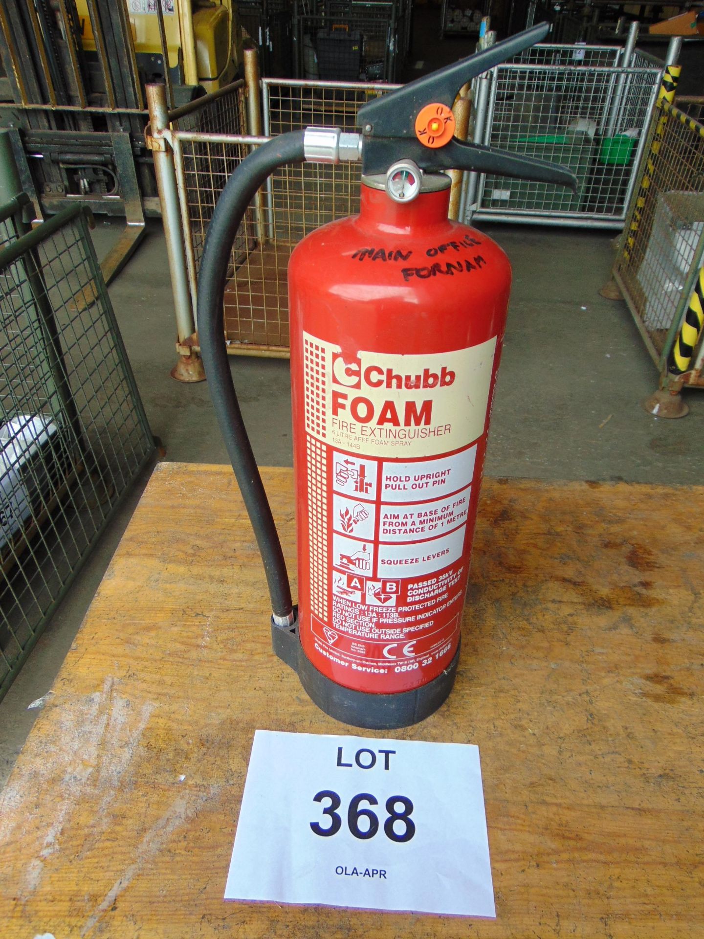 Unused Chubb 6 Ltr Foam Fire Extinguisher