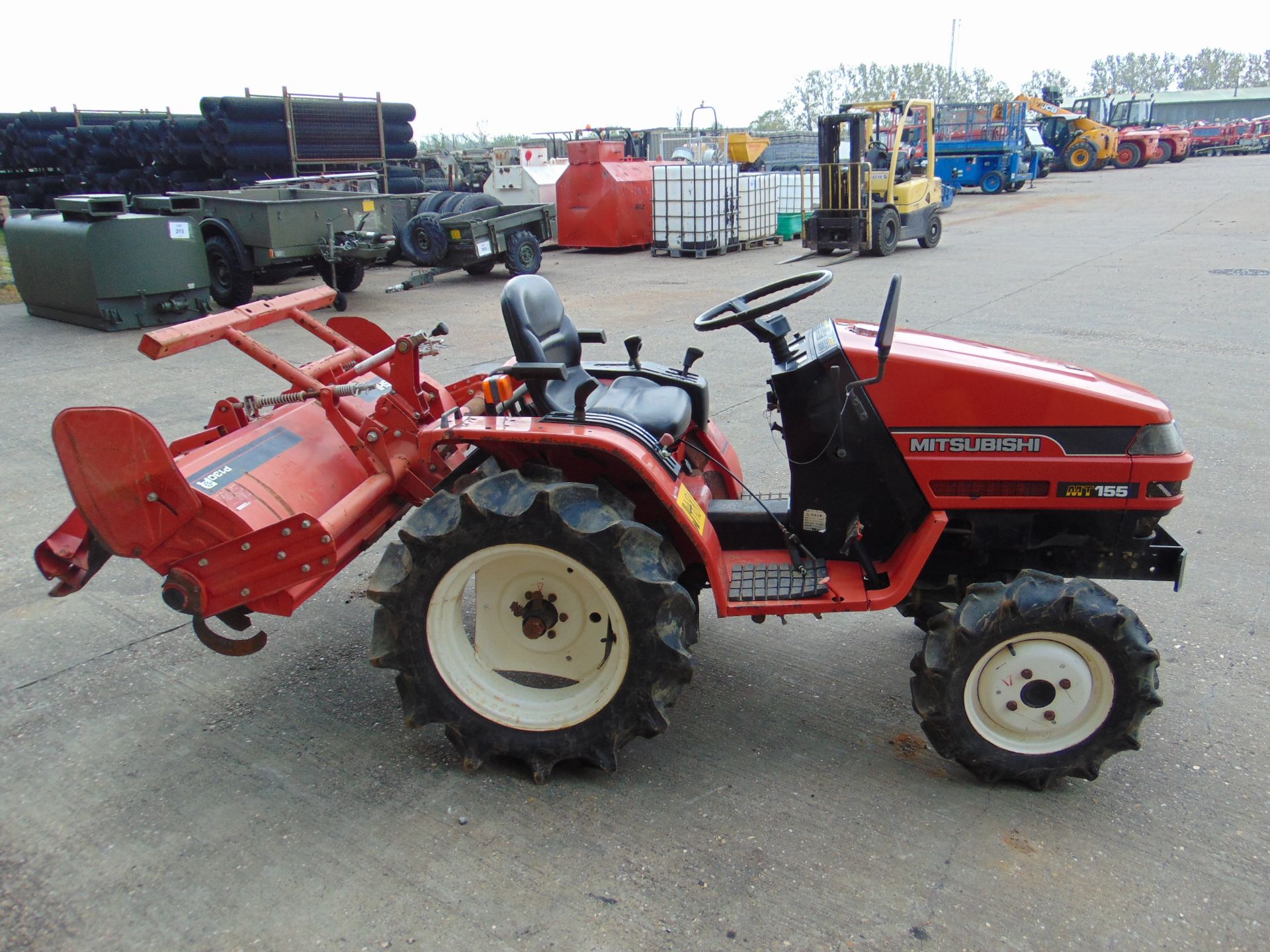 Mitsubishi MT155 Compact Tractor w/ Rotary Tiller - Image 8 of 34