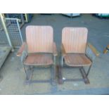 Q 2 x Very Unusual Antique Cinema Seats, Ideal Man Cave, Feature Talking Point etc