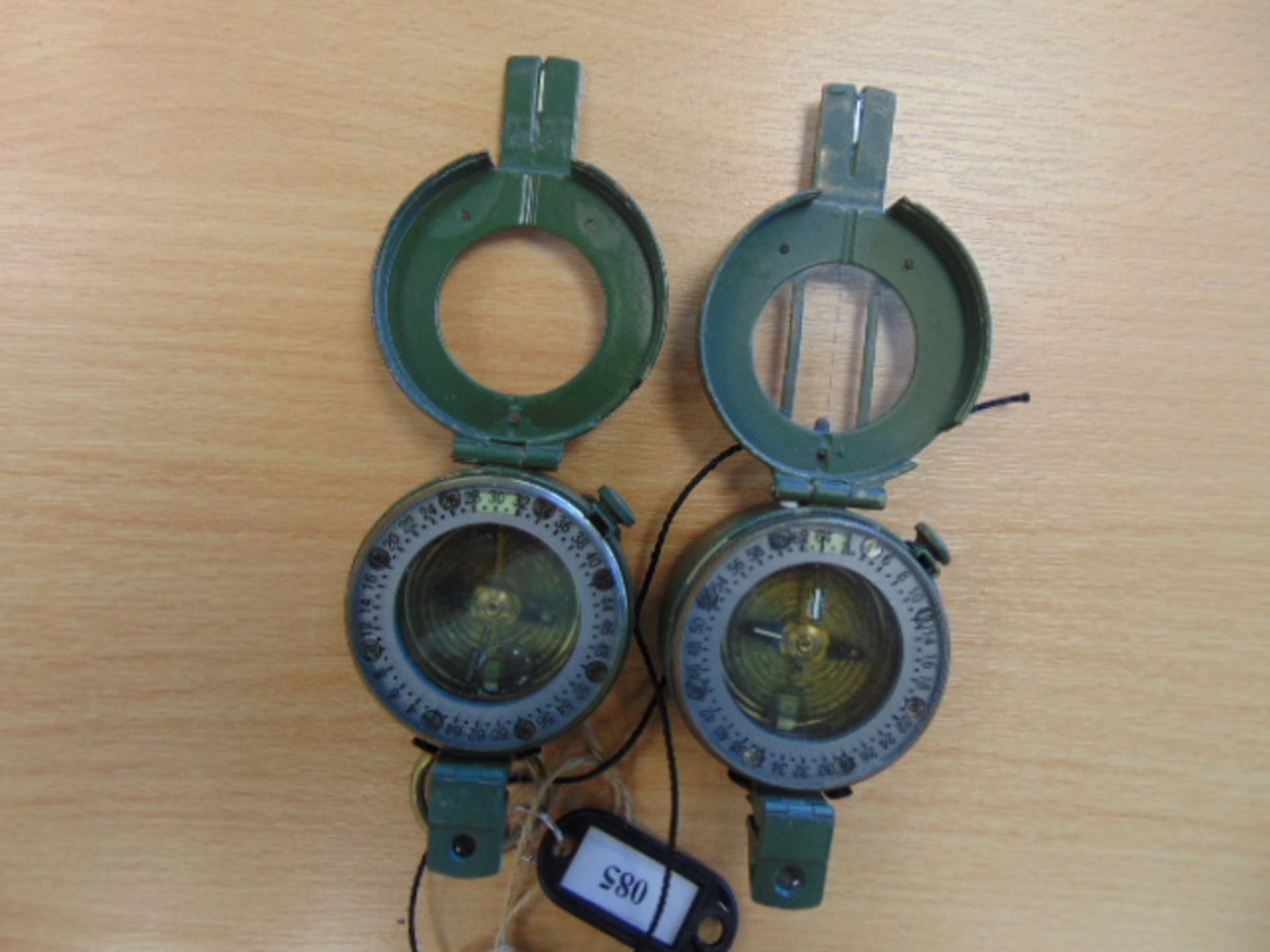 2 x Stanley London British Army Prismatic Compass in Mils, Made in UK - Image 2 of 3