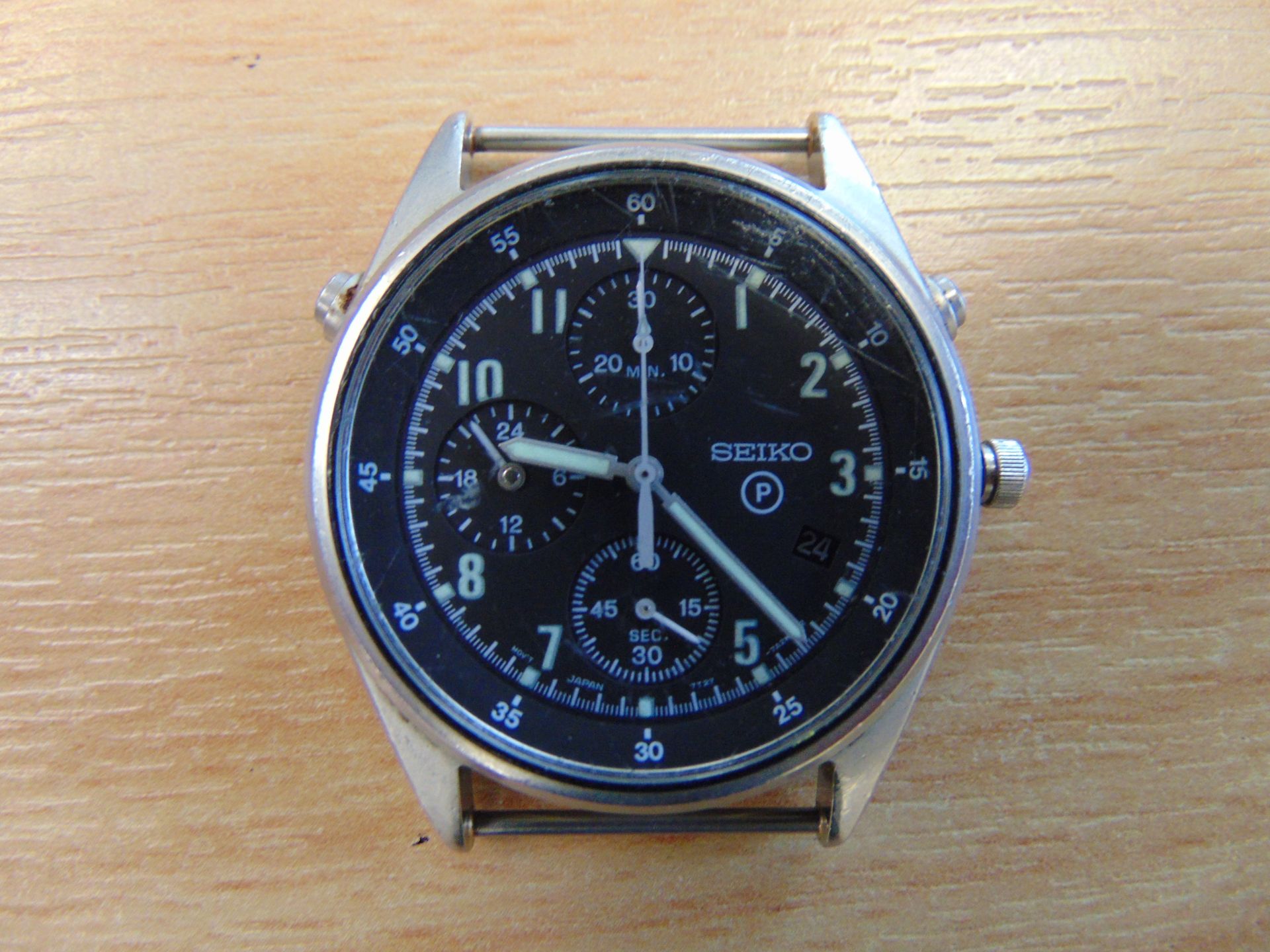 Seiko Gen 2 Pilots Chrono with Date, RAF Tornado Force Issue, Nato Marks, Date 1995 - Image 3 of 6