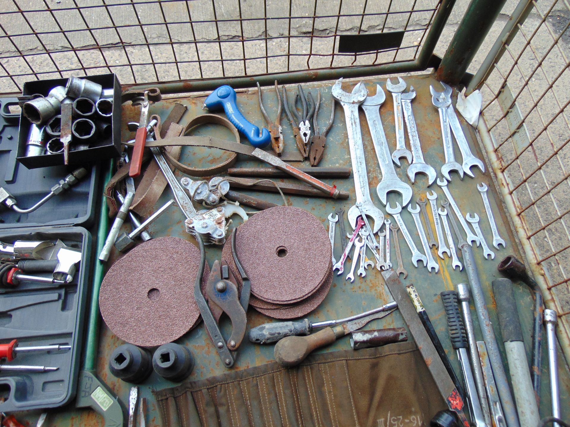 1 x Stillage of Workshop Tools, Spanners, Sockets, Lathe Tools, etc, Approx 120 Items - Image 6 of 9