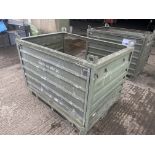 1 x Metal Storage / Transport Crate with Fold down side, Size 130 x 90 x 90 cm