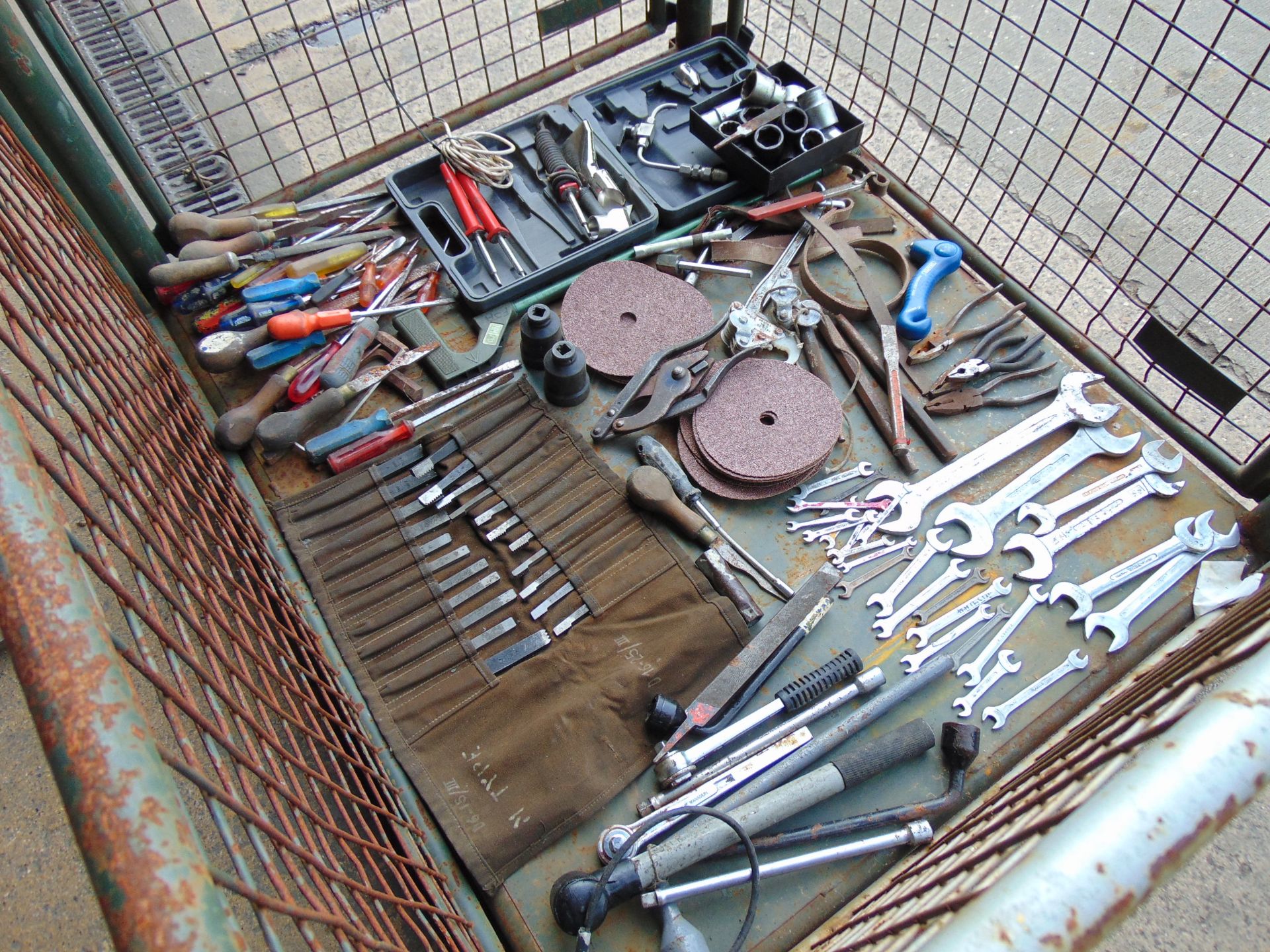 1 x Stillage of Workshop Tools, Spanners, Sockets, Lathe Tools, etc, Approx 120 Items - Image 2 of 9