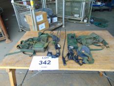 2 x RT 349 British Army Transmitter / Receiver c/w Pouch, Headset, Antenna and Battery Cassette