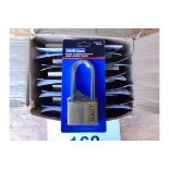 12 x New Sealey Padlock w/ Brass Cylinder - Long Shackle 60mm - in Original Packaging