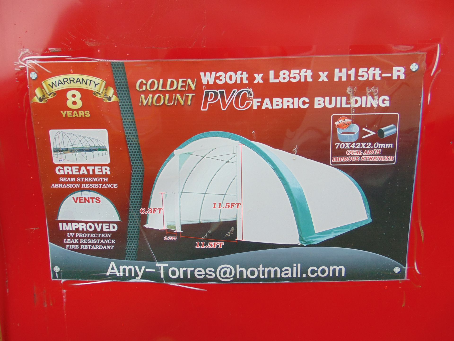 Heavy-Duty Storage Shelter - W30' x L85' x H15'. - Image 2 of 7
