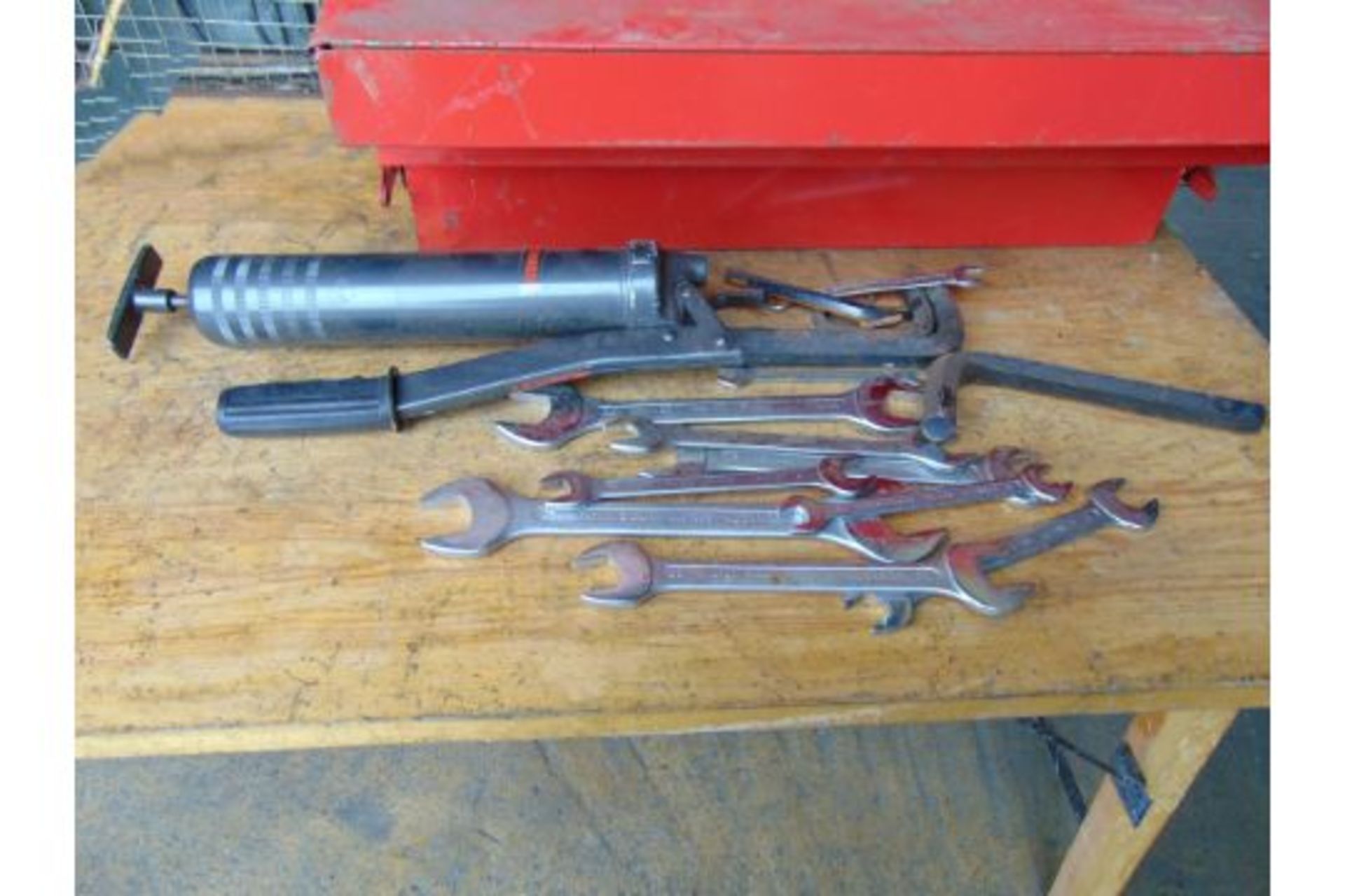 Kennedy Fold-Out Tool Box w/ Various Tools & Grease Gun - Image 2 of 5