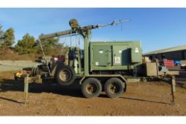 Telescopic Mast Trailer - Air Operated -50 KVA Silenced Perkins Diesel Engine From MOD