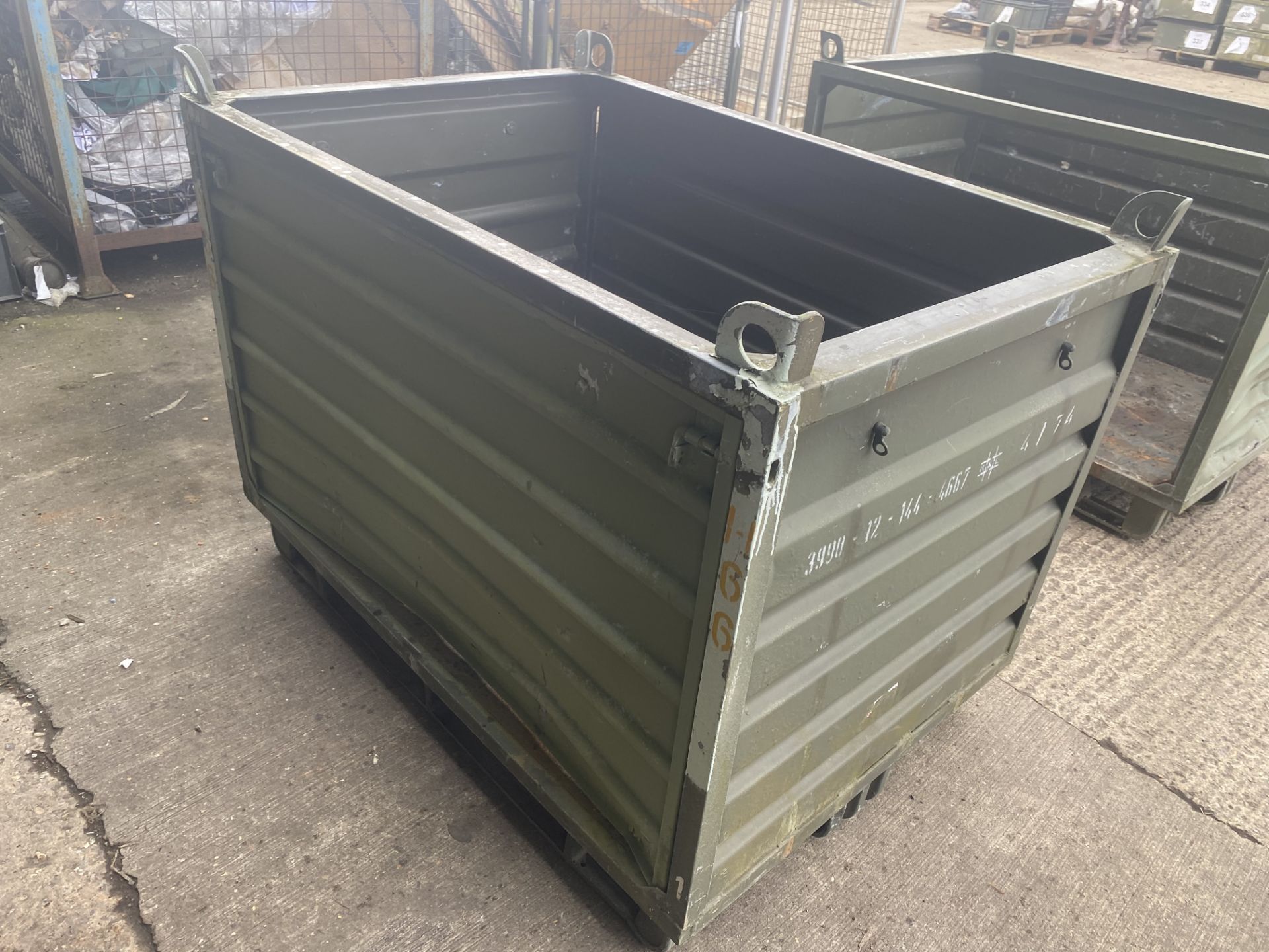 1 x Metal Storage / Transport Crate with Fold down side, Size 130 x 90 x 90 cm - Image 3 of 6