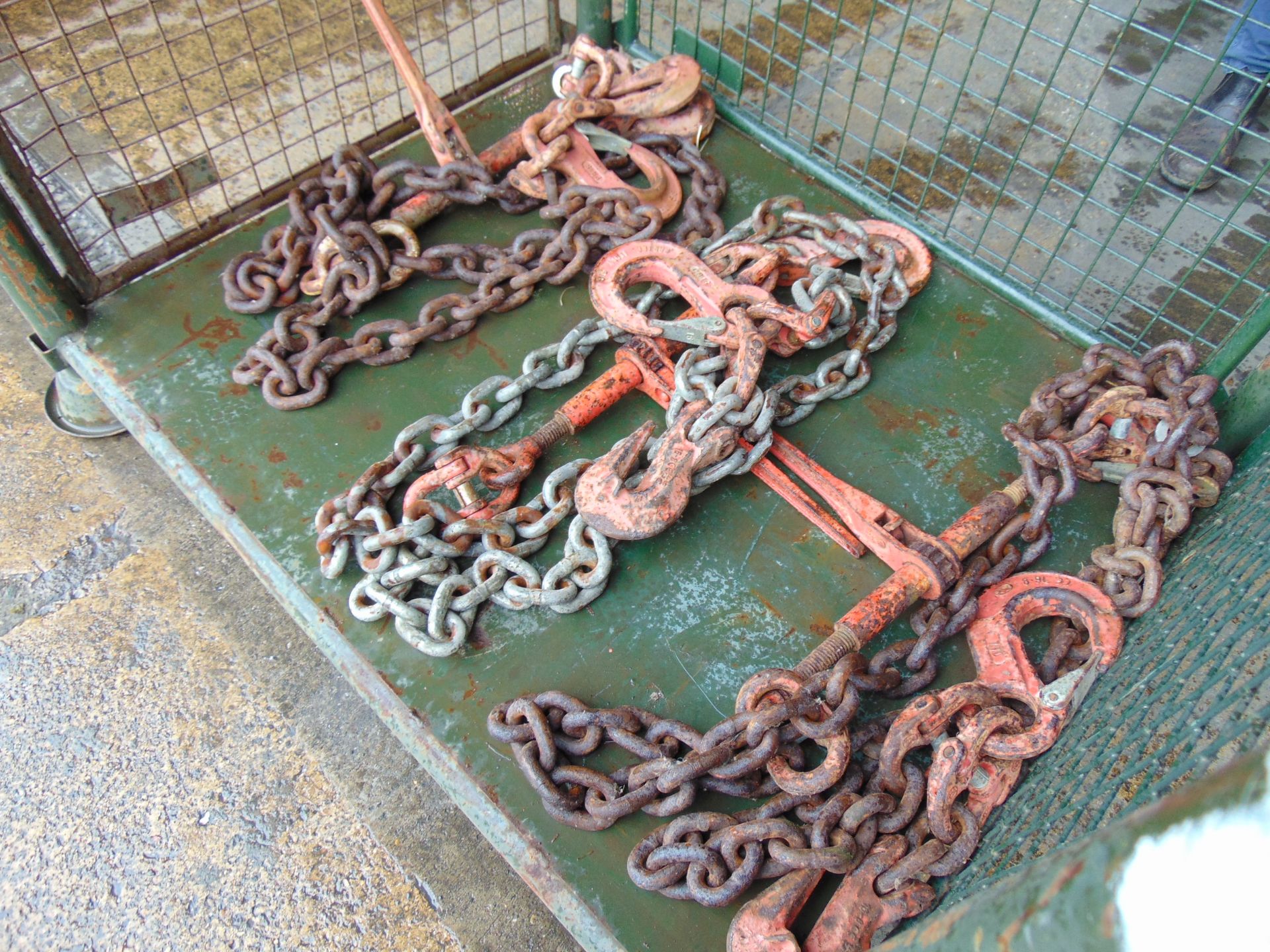 3 x Heavy Duty Load Binders, Chains and Hooks from MoD - Image 2 of 3