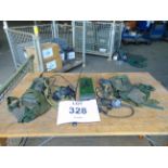 2 x RT 349 British Army Transmitter / Receiver c/w Pouch, Headset, Antenna and Battery Cassette.