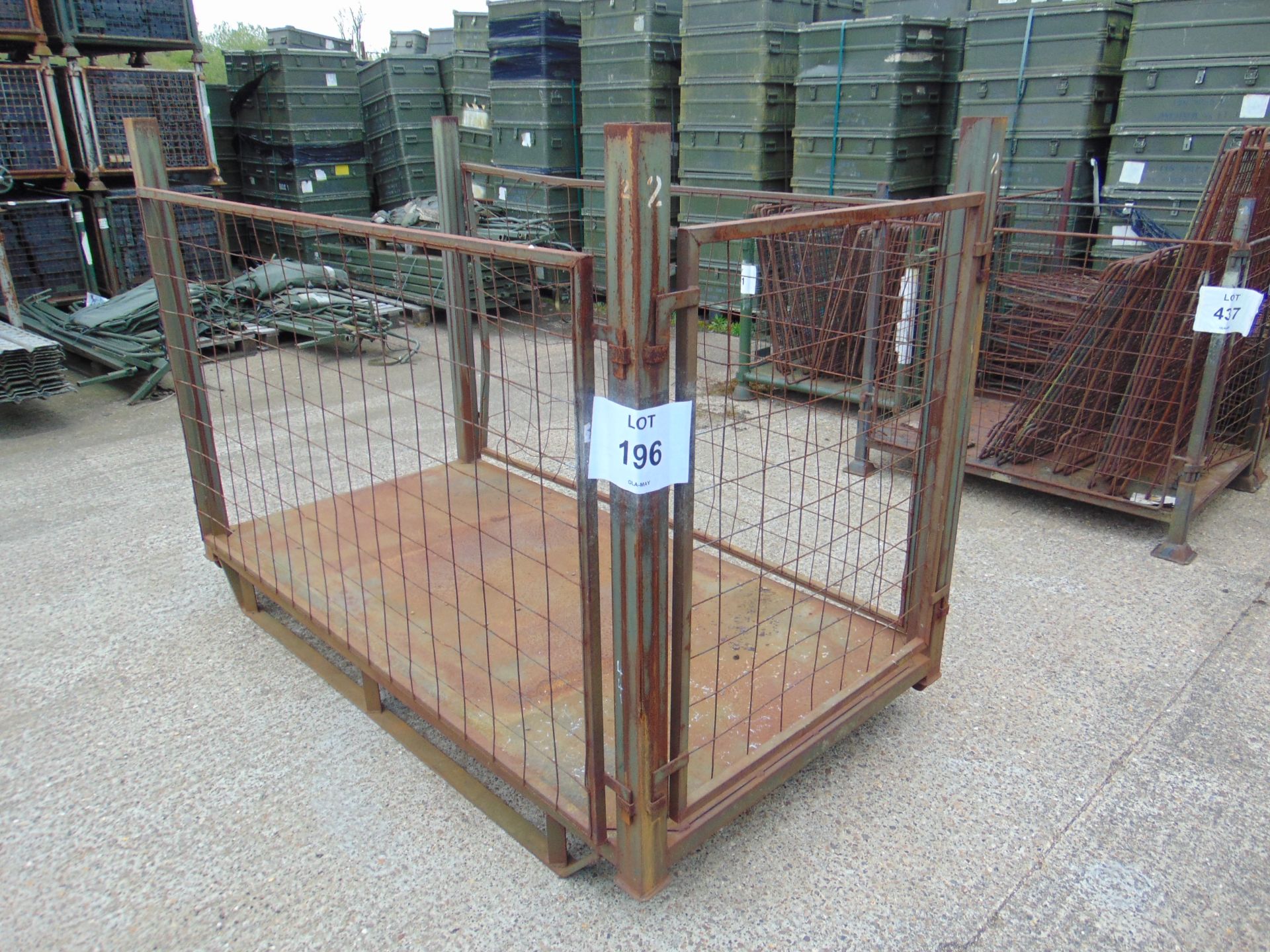 Heavy Duty MOD Steel Stacking Stillage w/ Removeable Side Bars & Corner Posts - Image 2 of 2
