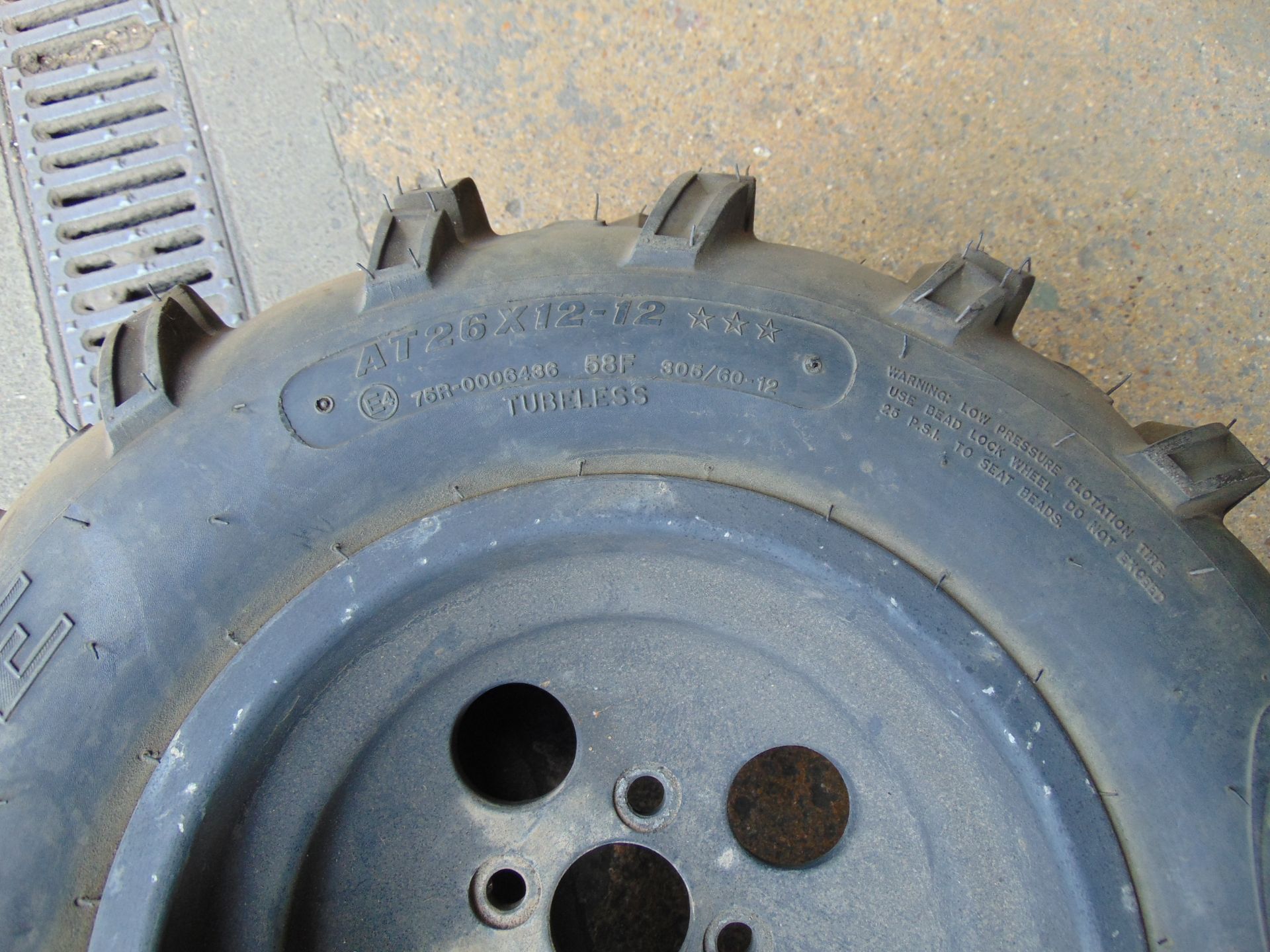 New Unissued RTV Spare Wheel and Tyre, Mud Lite AT 26x12-12 - Image 5 of 5