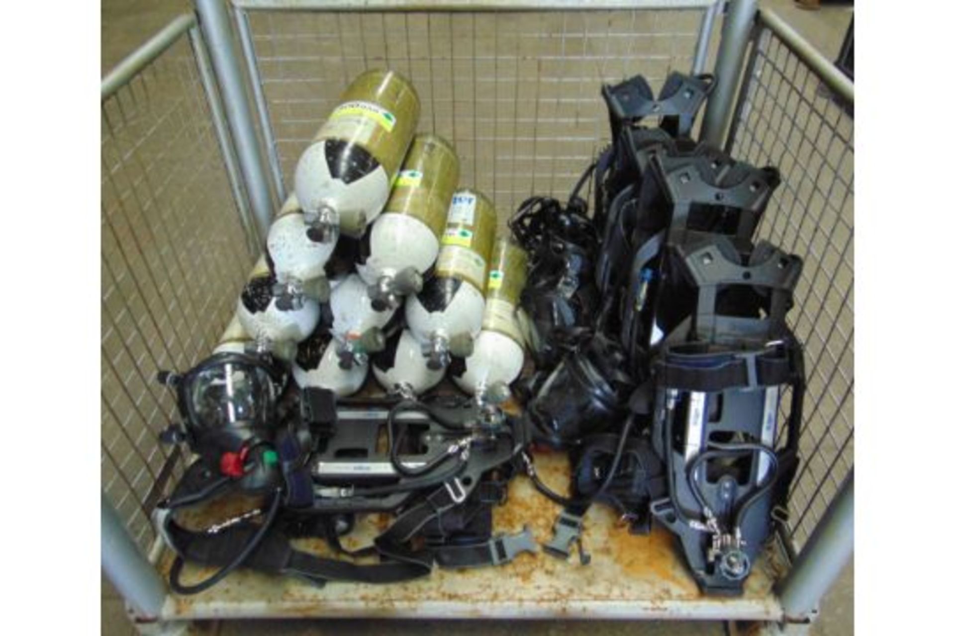 5 x Drager PSS 7000 Self Contained Breathing Apparatus w/ 10 x Drager 300 Bar Air Cylinders