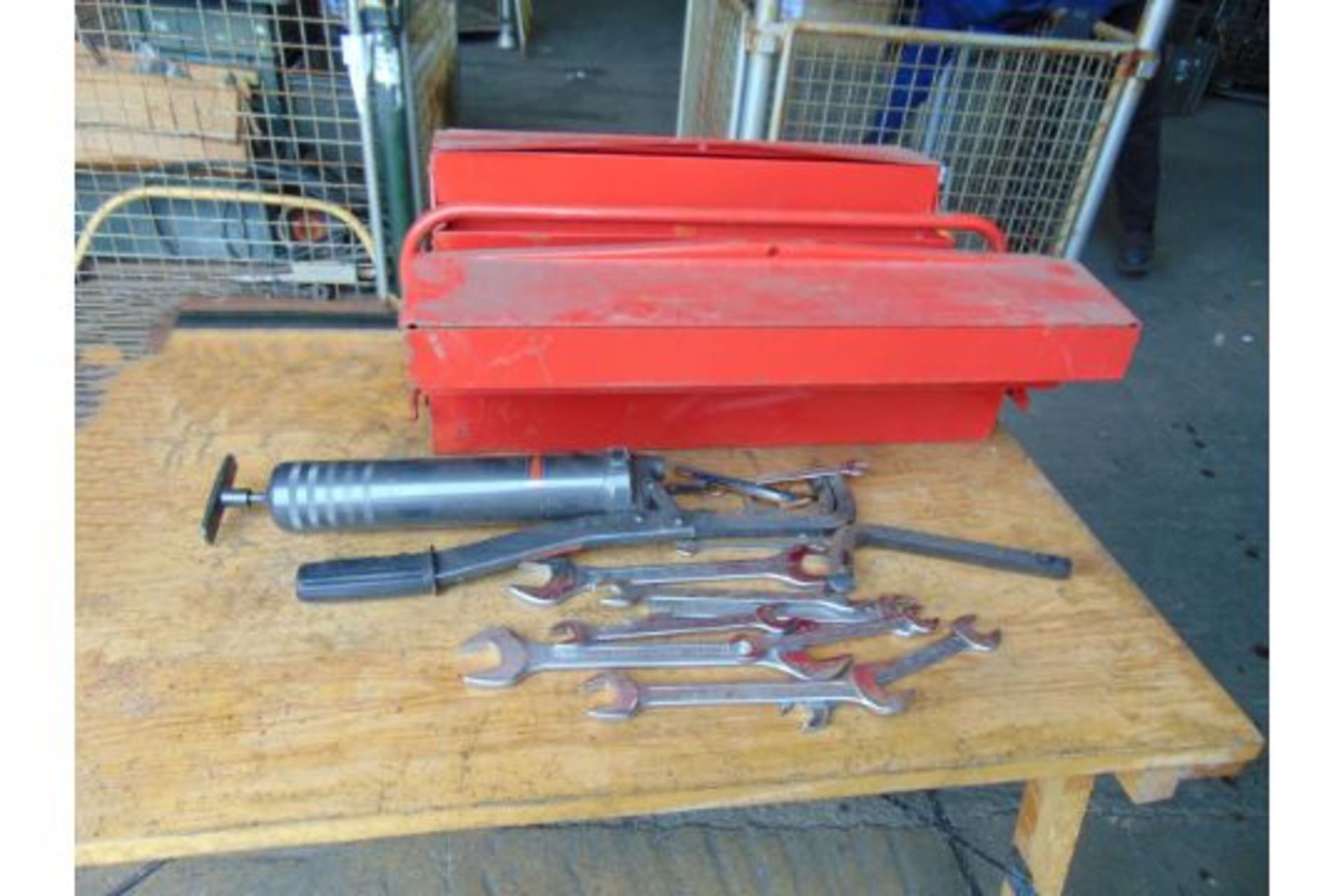 Kennedy Fold-Out Tool Box w/ Various Tools & Grease Gun
