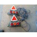 2 x Nrw Unissued Trailer Marker Light Kit c/w Cables and Nato Plugs