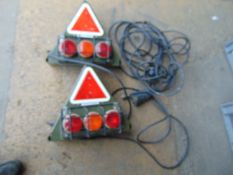 2 x Nrw Unissued Trailer Marker Light Kit c/w Cables and Nato Plugs