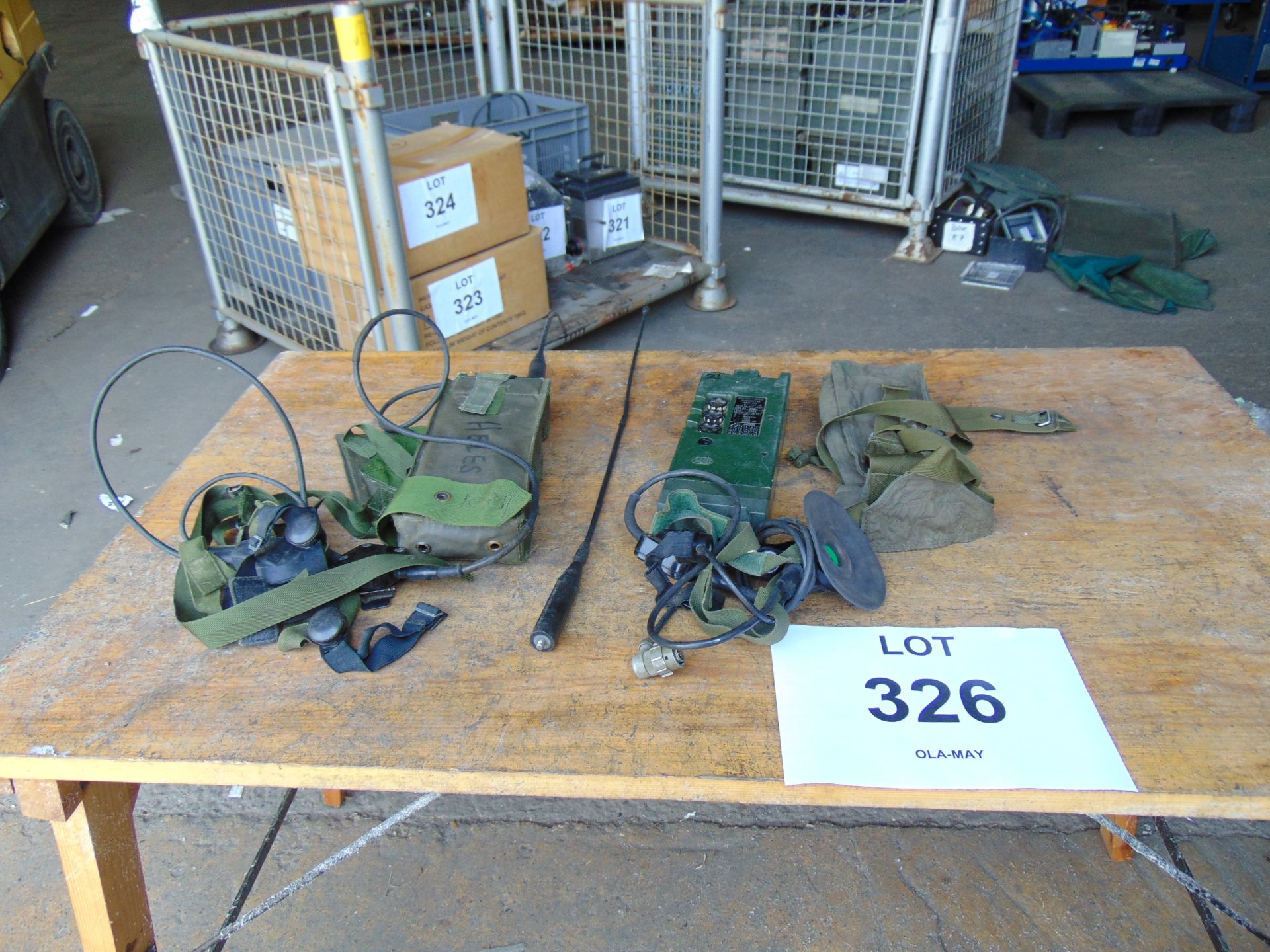 2 x RT 349 British Army Transmitter / Receiver c/w Pouch, Headset, Antenna and Battery Cassette