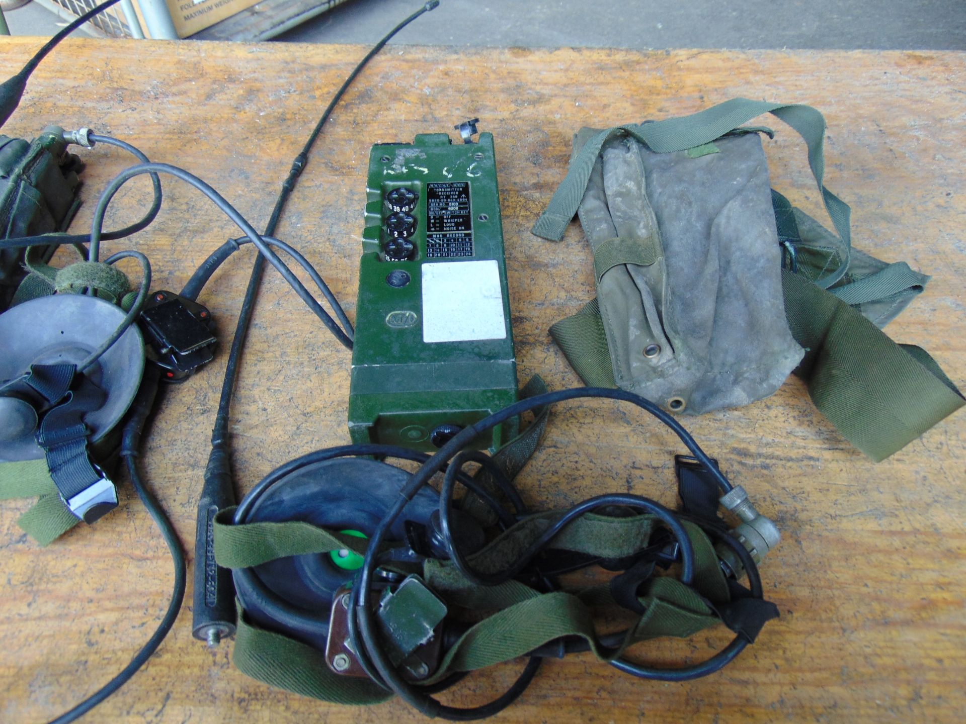 2 x RT 349 British Army Transmitter / Receiver c/w Pouch, Headset, Antenna and Battery Cassette. - Image 5 of 5