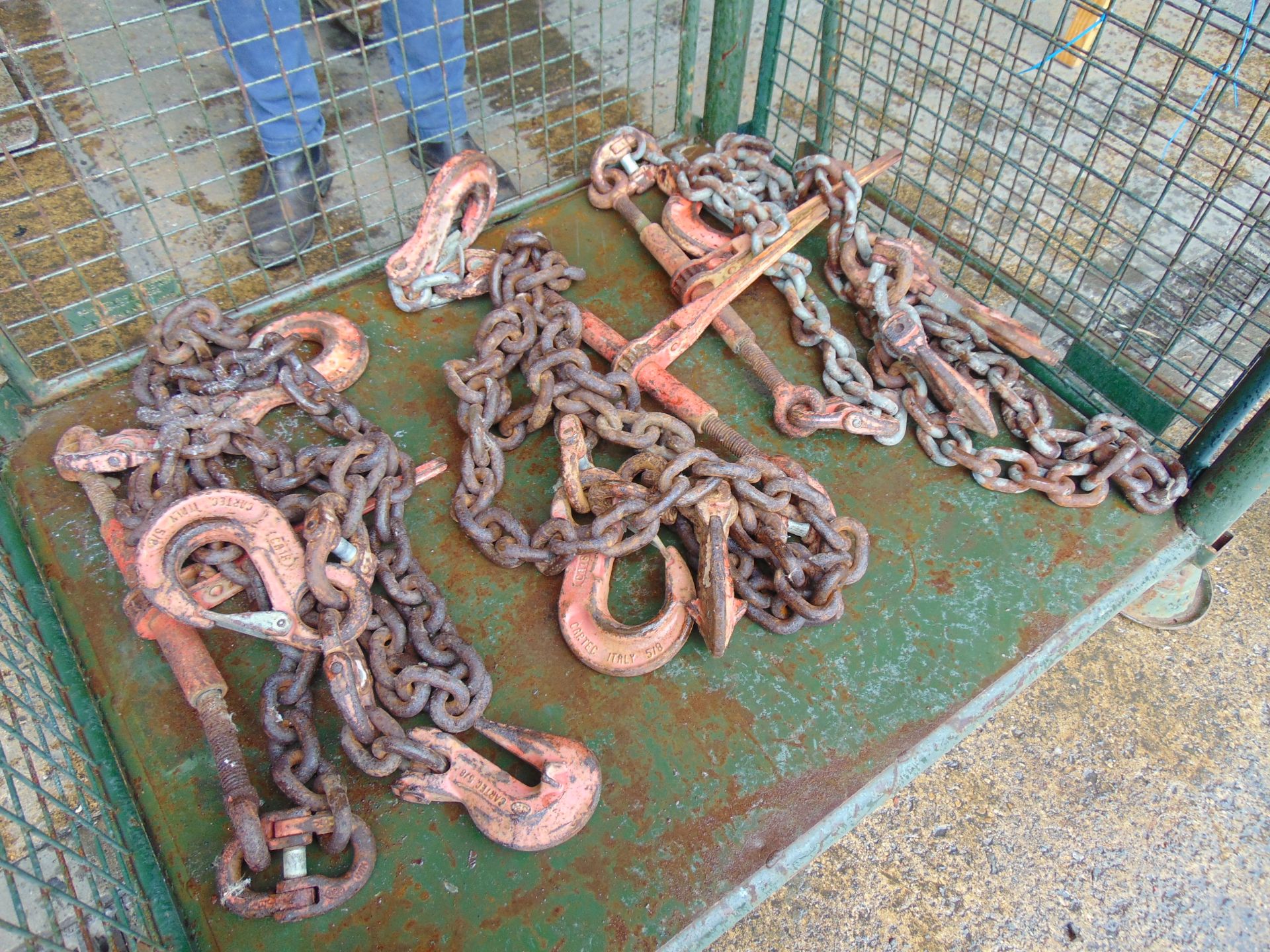 3 x Heavy Duty Load Binders, Chains and Hooks from MoD - Image 2 of 4