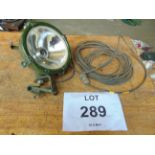 British Army FV159907 Vehicle Spot Lamp c/w Cable, Bracket & Plug