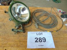 British Army FV159907 Vehicle Spot Lamp c/w Cable, Bracket & Plug
