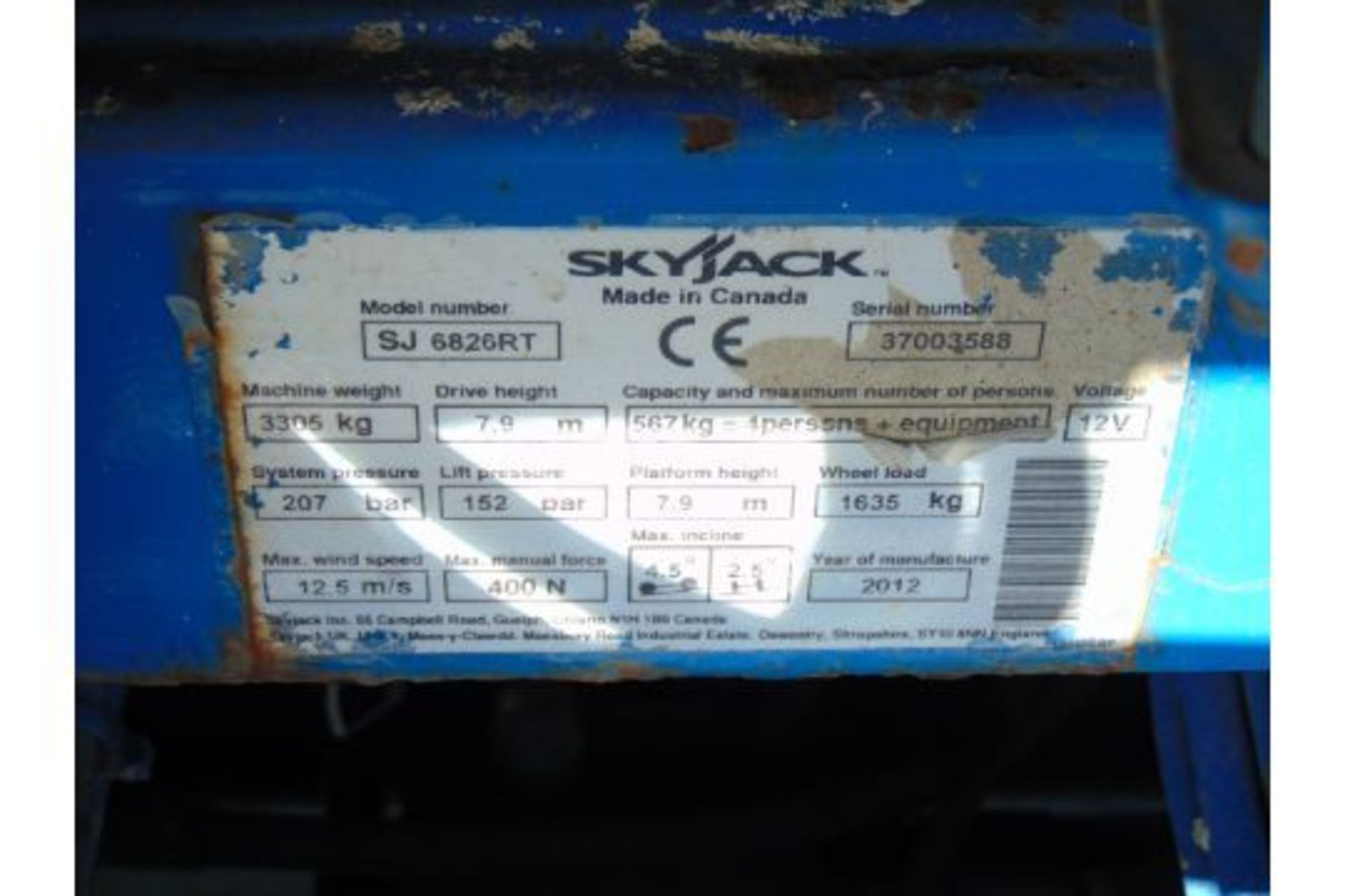 SkyJack SJ6826RT Diesel Scissor Lift - Image 19 of 23