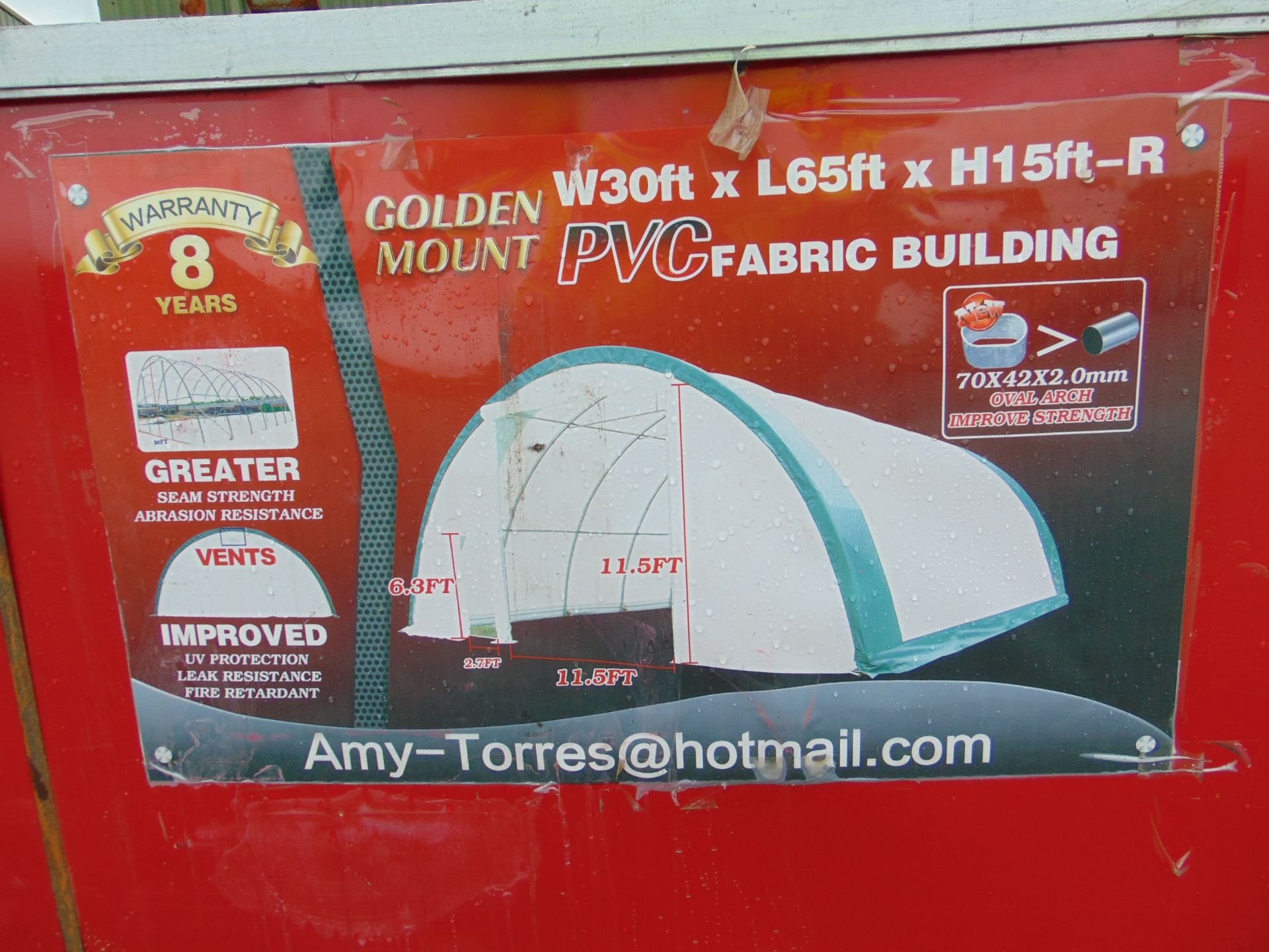 You are bidding on a Heavy-Duty Storage Shelter - W30' x L65' x H15'. - Image 2 of 6