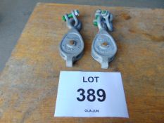 2 x 18mm 0.5 ton Snatch Block c/w Shackles