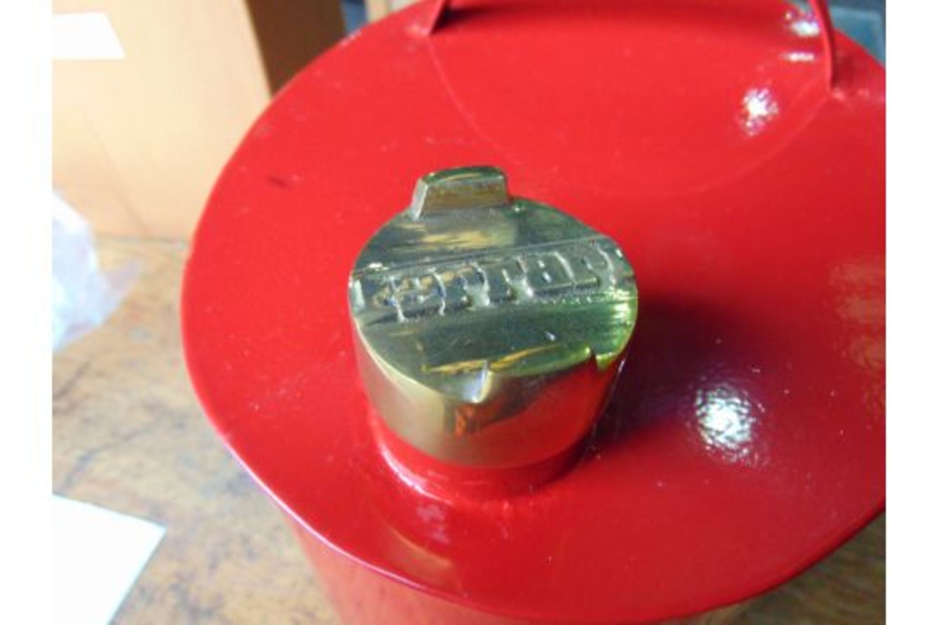 Ferrari Hand Painted 1 Gall Fuel/Oil Can with Brass Cap - Image 3 of 5