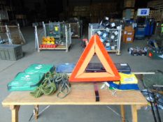 2 x Vehicle Warning Triangles, 5 x Combo Flag and Poles, 3x First Aid Kit, Ropes etc