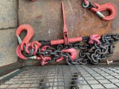 2 x UNISSUED HEAVY DUTY LOAD SECURING CHAINS AND BINDERS.FROM MOD