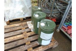 3 x 25 Litre Drums of Ultra Safe OX40 Fire Resistant Hydraulic Oil, New Unissued MoD Reserve Stocks