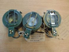 3 x British Army Stanley London Brass Compass in Mils Nato Marks