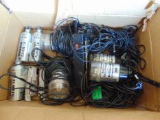 1 x Box of Refuelling Bottles, 4 x 240 volt Hand Lamps and Extension Leads