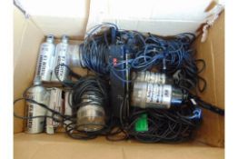 1 x Box of Refuelling Bottles, 4 x 240 volt Hand Lamps and Extension Leads