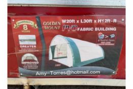 Heavy Duty Building 20'W x 30'L x 12'H New Unissued