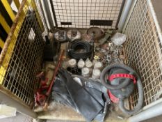 1 x Stillage of Pad Locks, Grinding Discs, Air Line Jacks, 10 x 1/2 Inch Drive Sockets Vacuum Etc.