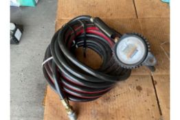 1 x Extra long Schrader Air line with pressure gauge from MOD.