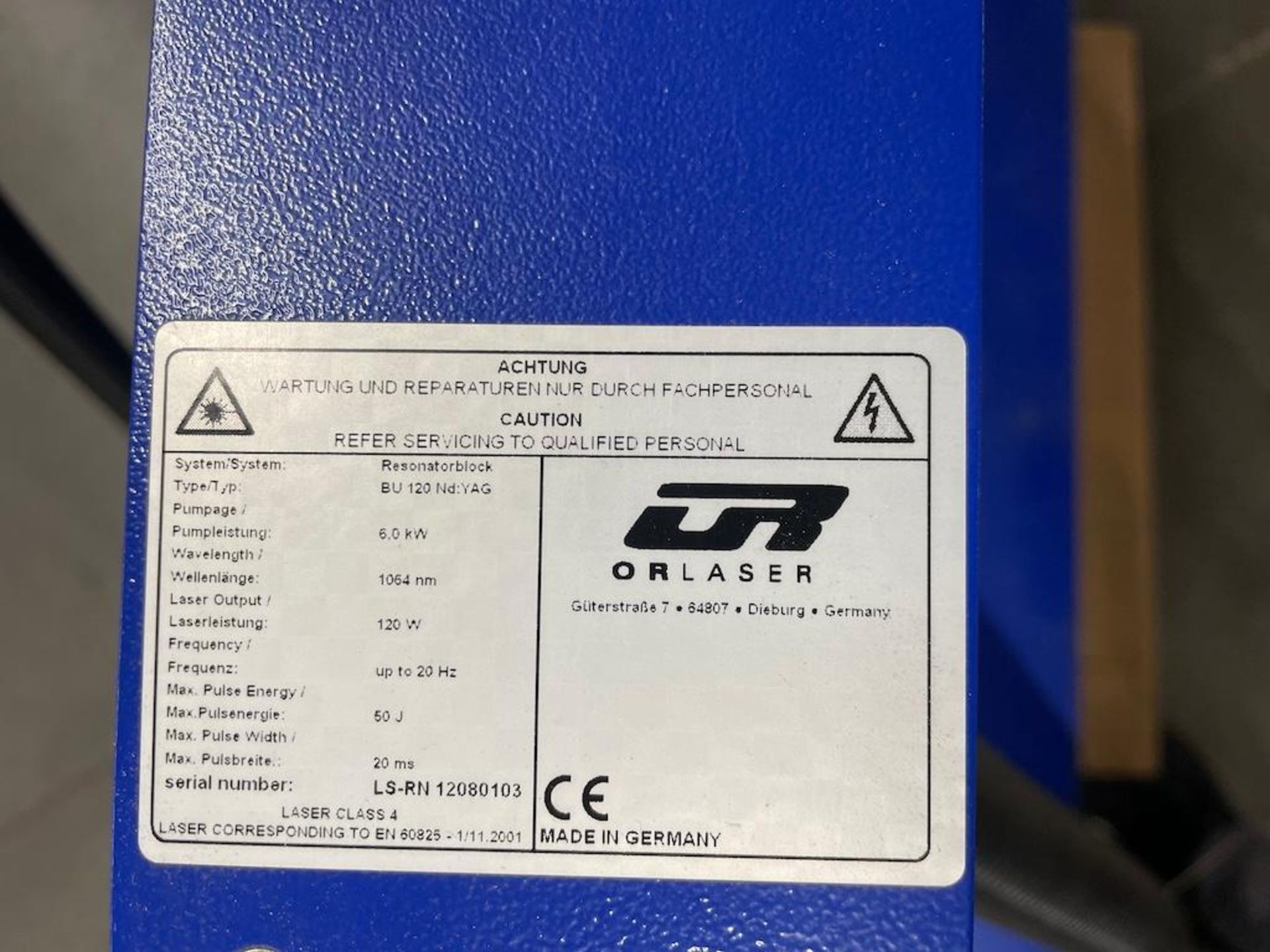 OR LASER TECHNOLOGY MICROWELDER MODEL LRS 120, LEICA OPTICAL HEAD, 2007, SN 12080103, W FUME - Image 4 of 14