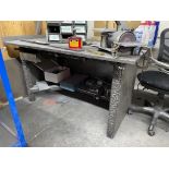 HEAVY DUTY WELDING TABLE 5 FT X 3 FT, 1 IN THICK PLATE [EXCLUDING CONTENTS]