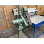 BURR KING MODEL 960 PEDESTAL BELT GRINDER, 4 IN X 24 IN