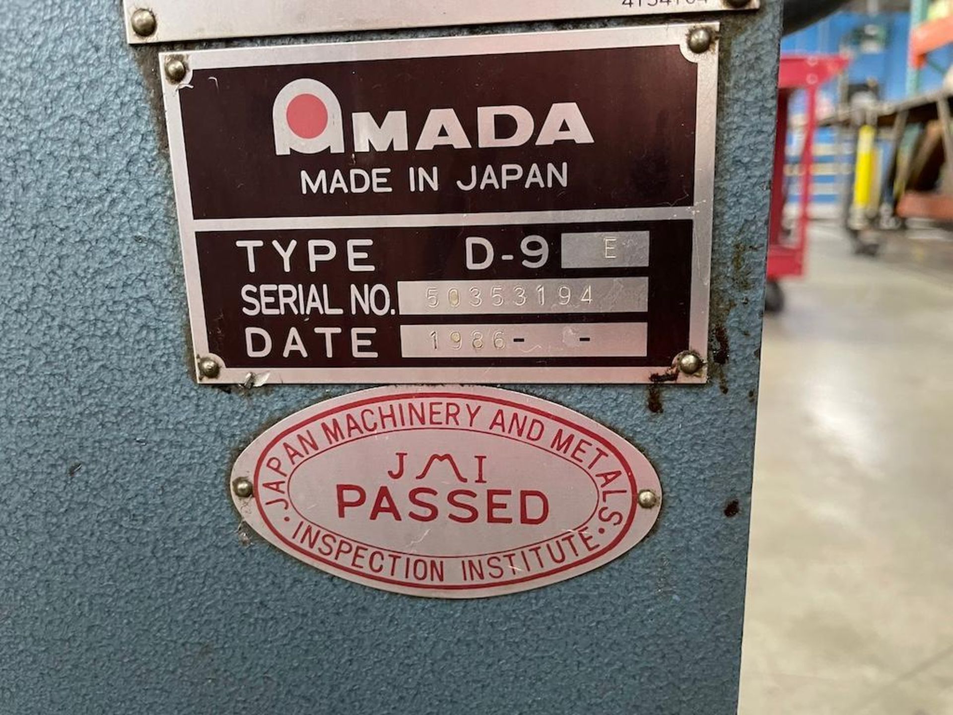 AMADA RG 35S PRESS BRAKE, 35 TON X 53" BED, NC9-EX CONTROL, 2 AXIS BACK GAUGE, 47.3 IN BED, 49.3 - Image 9 of 9