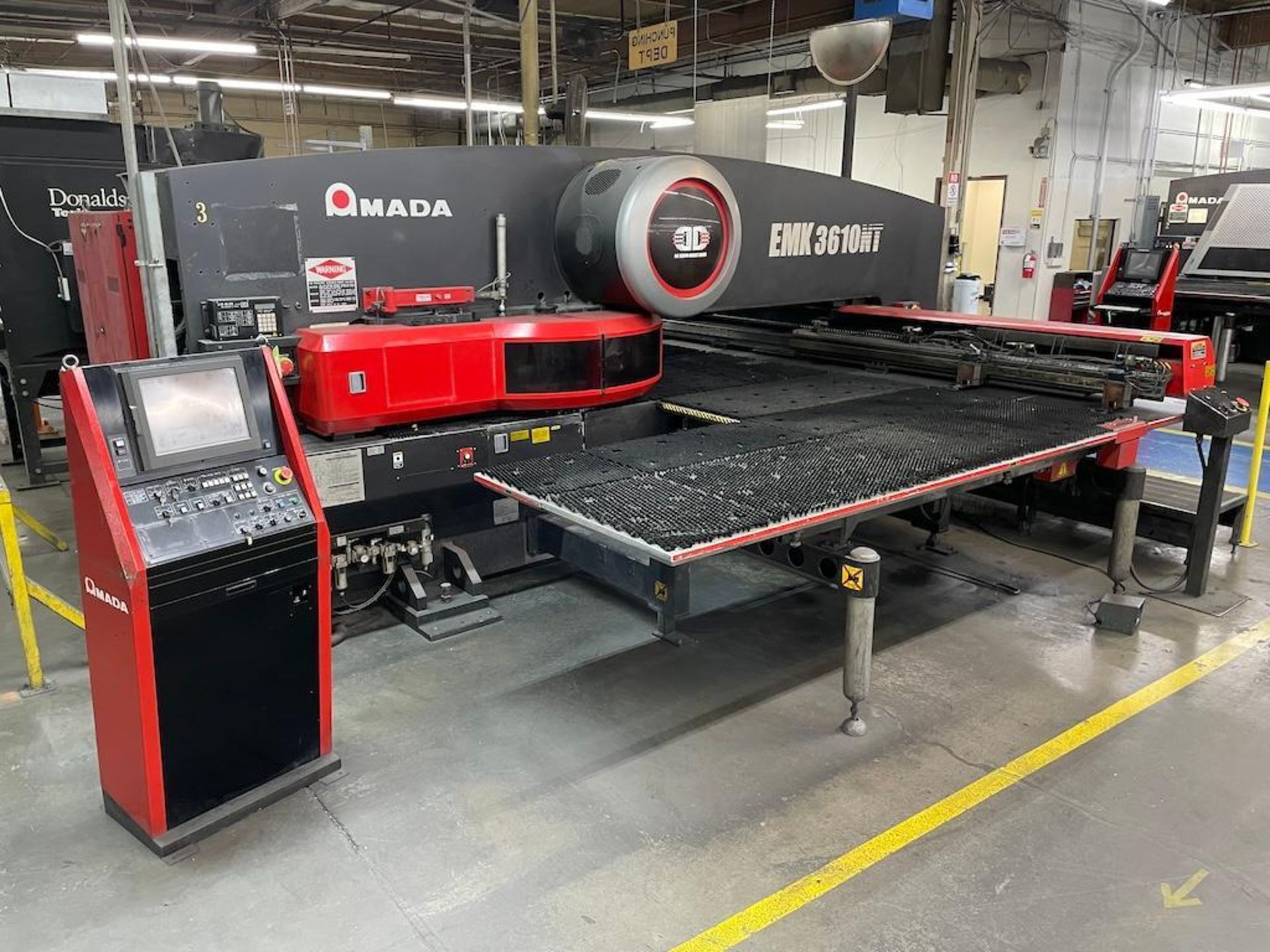 AMADA 30 TON ELECTRIC TURRET PUNCH, MODEL EMK 3610NT, 58 STATIONS W 4 AUTO INDEXING UNITS, HIGH